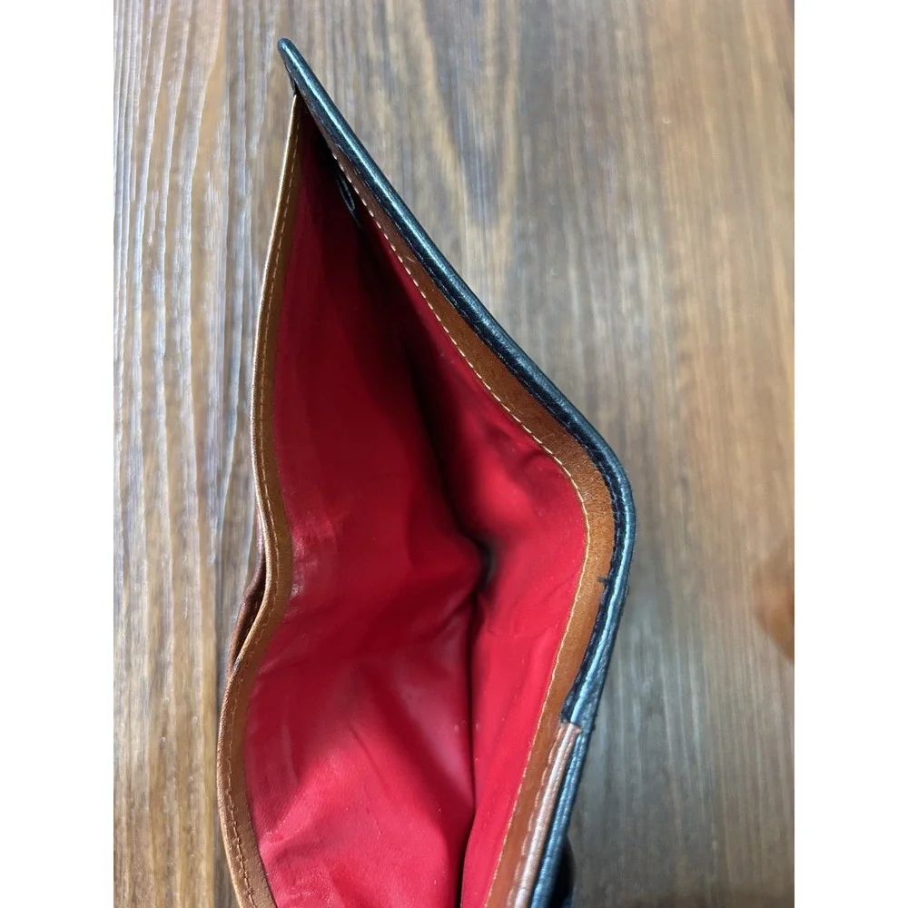 Vintage Dooney & Bourke Black All Weather Leather AWL‎ Wallet Double Fold Snap